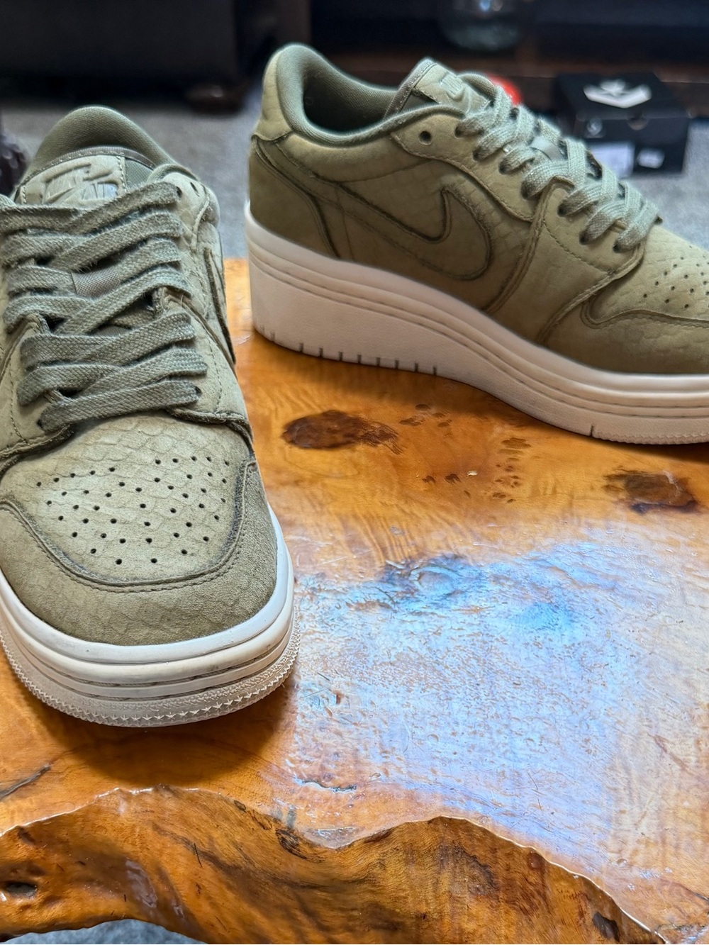 Nike Air Jordan 1 Low Lifted Olive Canvas Women's 7 / Men's 5.5 - Picture 7 of 8